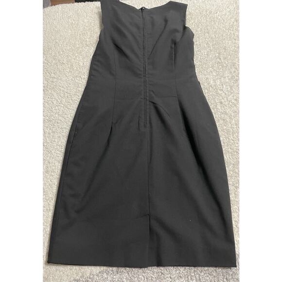 H&M Black knee length Sheath Dress Women's Size 8 Zipper design detail - lined! - Picture 8 of 8